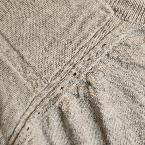 Rag & Bone Gray Extra Fine Merino Wool Distressed V Neck Sweater Size S - Picture 4 of 7